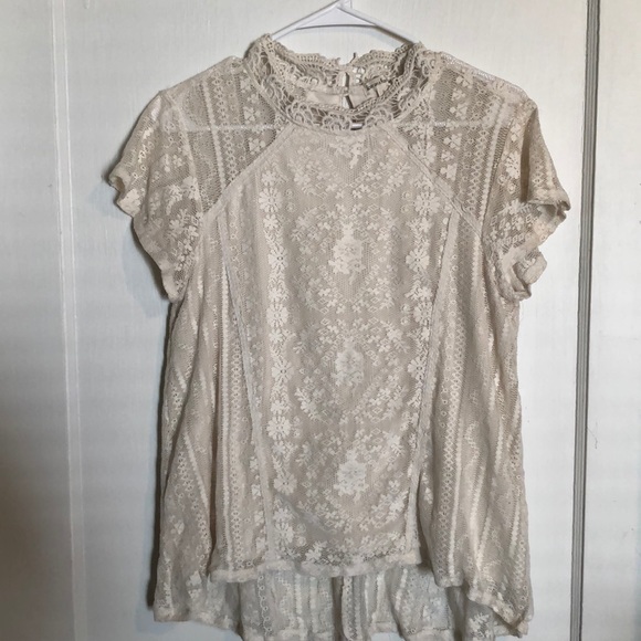 love on a hanger Tops - Love on a Hanger Cream Collared Blouse